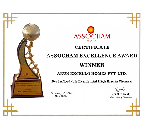 Assocham Excellence Award Year 